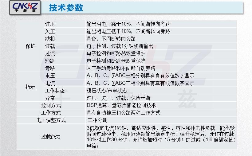 稳压器技术参数